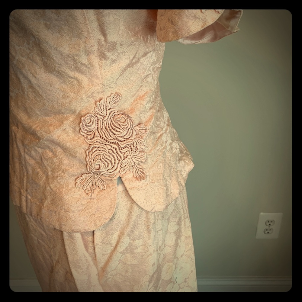 Vintage 1980s peplum bridesmaid dress